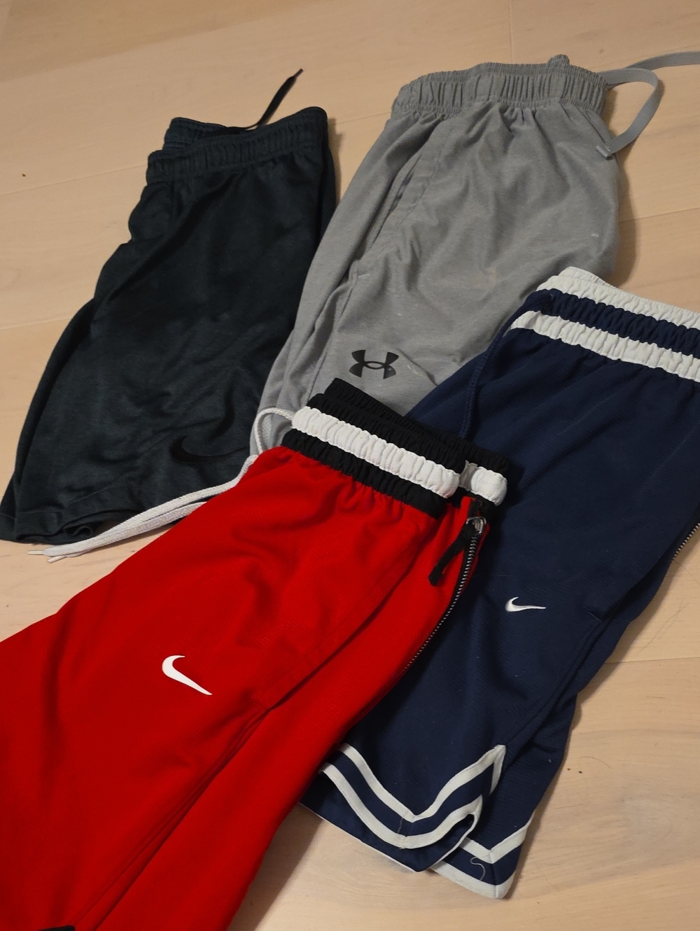 Kids Athletic Shorts - Nike, Under Armour Mix - Red, Navy, Gray, Black